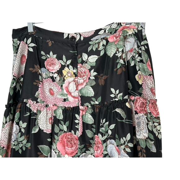 Vintage 70's Personal Division of Leslie Fay Rose Print Tired Maxi Skirt Size 18 - Picture 7 of 8